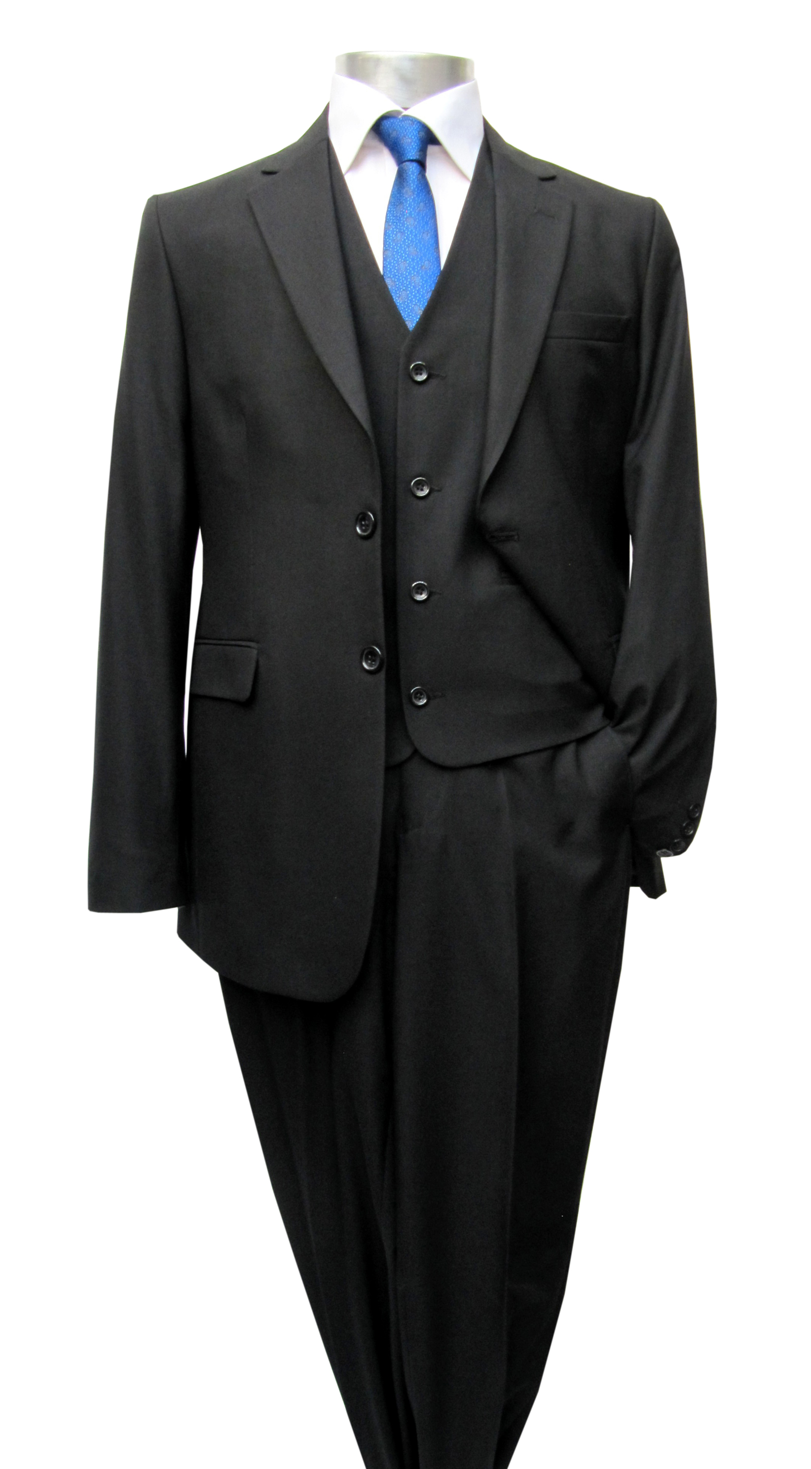 Herrenanzug 3-teilig Schwarz Tailored Fit - Für Büro, Hochzeit & Formelle Anlässe